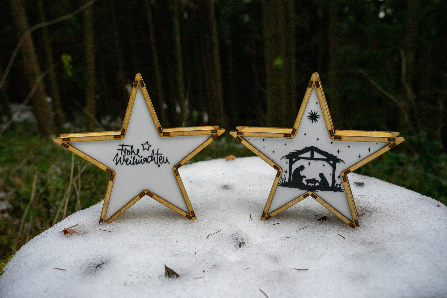 Weihnachtsstern mit Beleuchtung